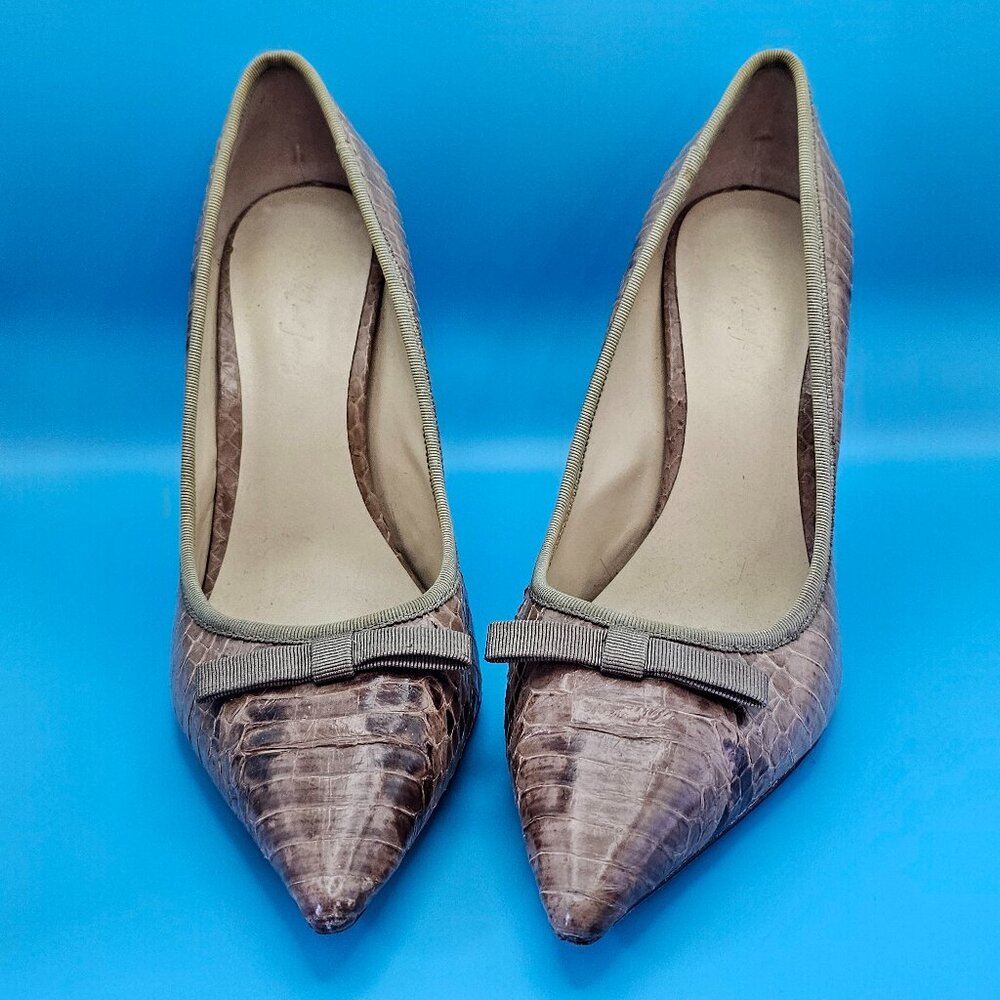 Elizabeth and James Tan Snakeskin Heels – Size 7.5 - Picture 2 of 8